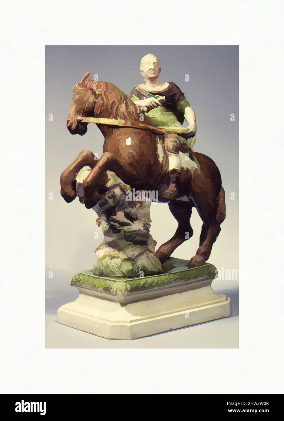 Art inspired by William III as a Roman emperor, Ralph Wood the Younger (British, Burslem 1748–1795 Burslem), ca. 1770–80, British, Burslem, Staffordshire, Lead-glazed earthenware, Height: 14 in. (35.6 cm), Ceramics-Pottery, Ralph Wood the Younger (British, Burslem 1748–1795 Burslem), Classic works modernized by Artotop with a splash of modernity. Shapes, color and value, eye-catching visual impact on art. Emotions through freedom of artworks in a contemporary way. A timeless message pursuing a wildly creative new direction. Artists turning to the digital medium and creating the Artotop NFT Stock Photo