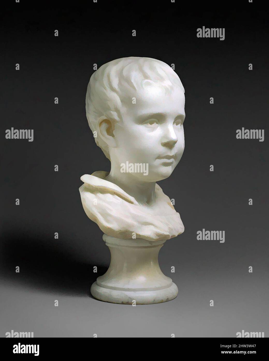 Art inspired by Emil Gauguin (1874–1955), the artist's son, ca. 1877–78, French, Marble, confirmed: 16 15/16 × 9 1/8 × 7 7/8 in. (43 × 23.2 × 20 cm), Sculpture, Paul Gauguin (French, Paris 1848–1903 Atuona, Hiva Oa, Marquesas Islands), In 1877, while still a stockbroker, Paul Gauguin, Classic works modernized by Artotop with a splash of modernity. Shapes, color and value, eye-catching visual impact on art. Emotions through freedom of artworks in a contemporary way. A timeless message pursuing a wildly creative new direction. Artists turning to the digital medium and creating the Artotop NFT Stock Photo