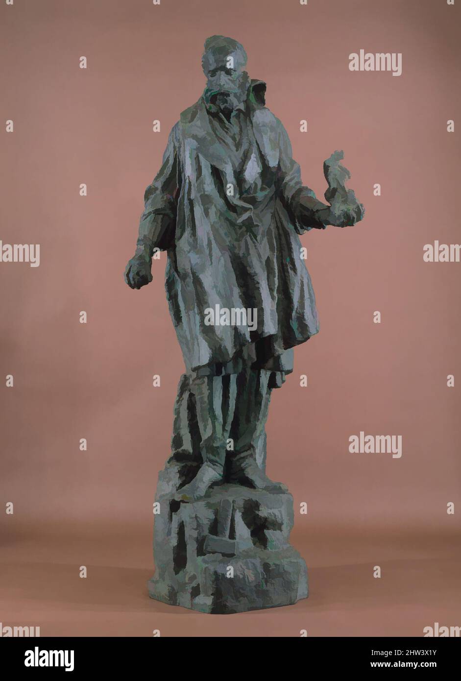 Art inspired by Jean-Baptiste Carpeaux at Work, modeled ca. 1908–9, French, Bronze, Overall: 98 5/16 × 42 × 29 in. (249.8 × 106.7 × 73.7 cm), Sculpture-Bronze, Antoine-Émile Bourdelle (French, Montauban 1861–1929 Vésinet), Bourdelle modeled two monuments to famous French nineteenth-, Classic works modernized by Artotop with a splash of modernity. Shapes, color and value, eye-catching visual impact on art. Emotions through freedom of artworks in a contemporary way. A timeless message pursuing a wildly creative new direction. Artists turning to the digital medium and creating the Artotop NFT Stock Photo