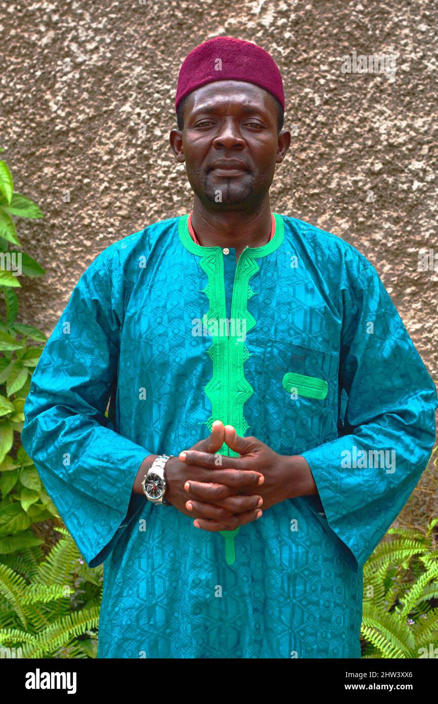 Central African man in traditional attire Stock Photo