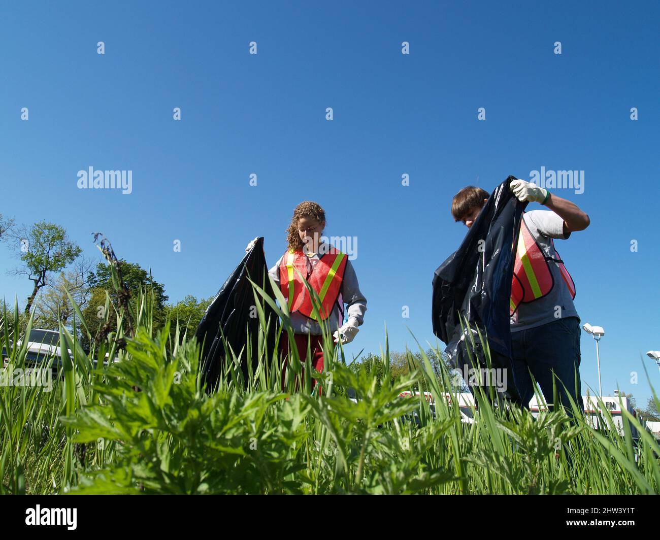Teen Volunteer Litter Pick Up Stock Photo Alamy