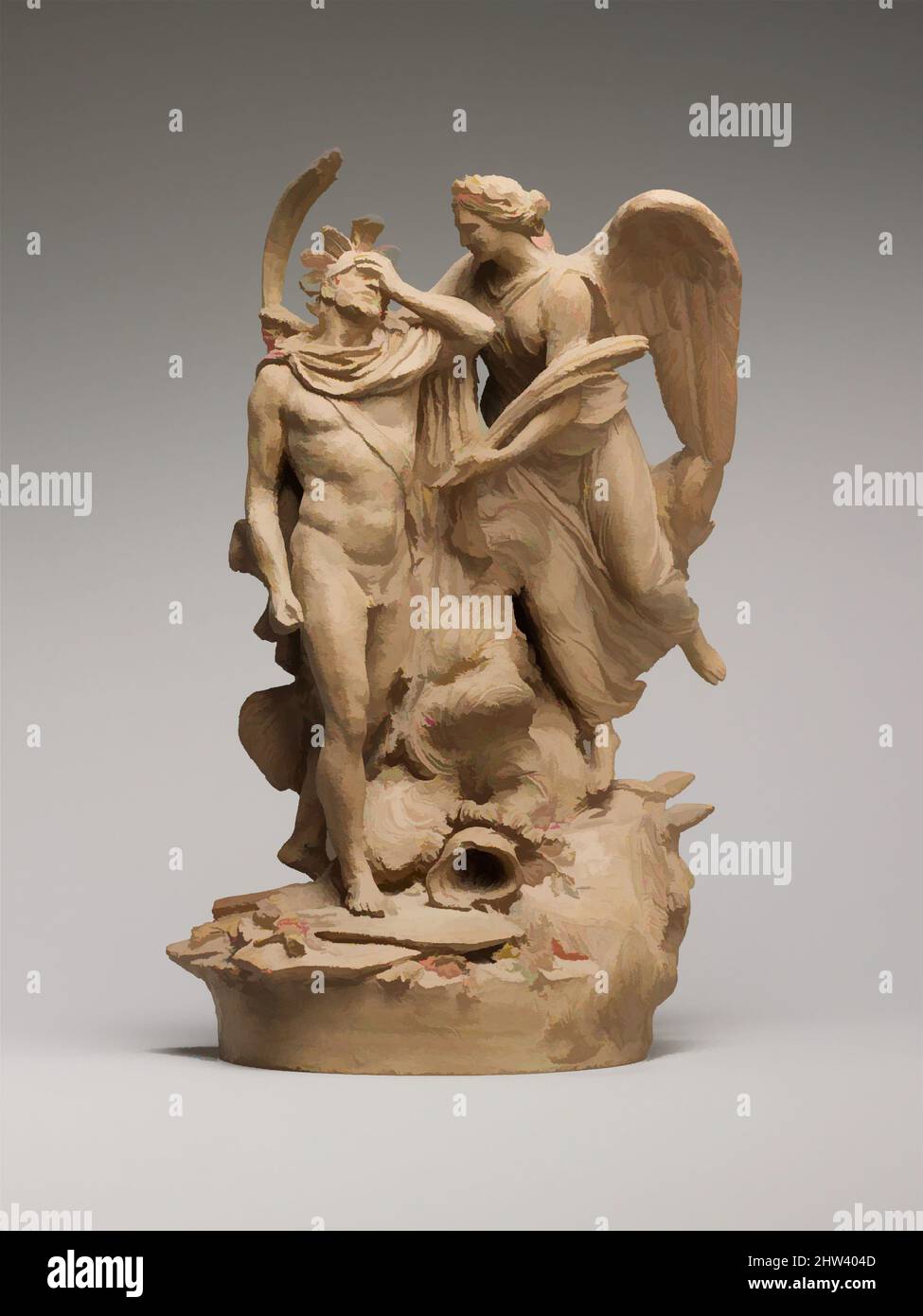 Art inspired by Allegorical Victory of the Grand Condé, 1786, French, Terracotta, 9 × 6 × 4 in. (22.9 × 15.2 × 10.2 cm), Sculpture, Robert Guillaume Dardel (French, 1749–1821), The year 1786 was the centenary of the death of Louis II de Bourbon, prince de Condé, the illustrious warrior, Classic works modernized by Artotop with a splash of modernity. Shapes, color and value, eye-catching visual impact on art. Emotions through freedom of artworks in a contemporary way. A timeless message pursuing a wildly creative new direction. Artists turning to the digital medium and creating the Artotop NFT Stock Photo