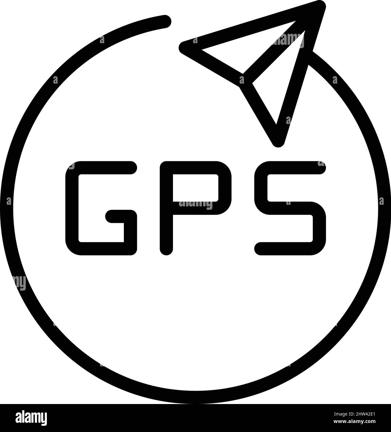 Gps trajectory icon outline vector. Motion pin. Distance obstacle Stock
