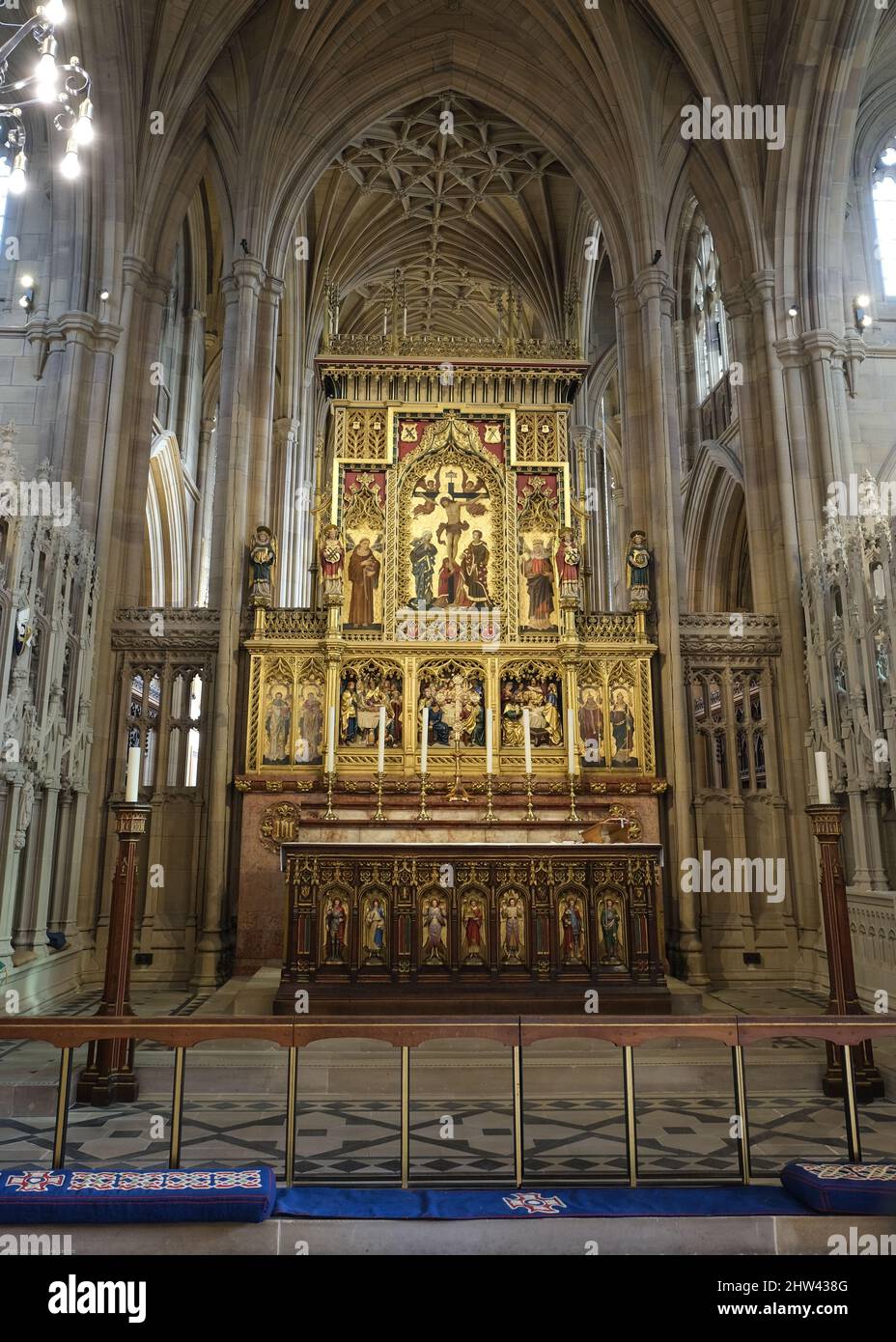 The Interior Of Wakefield Cathedral Looking Towards The Altar And the-interior-of-wakefield-cathedral-looking-towards-the-altar-and
