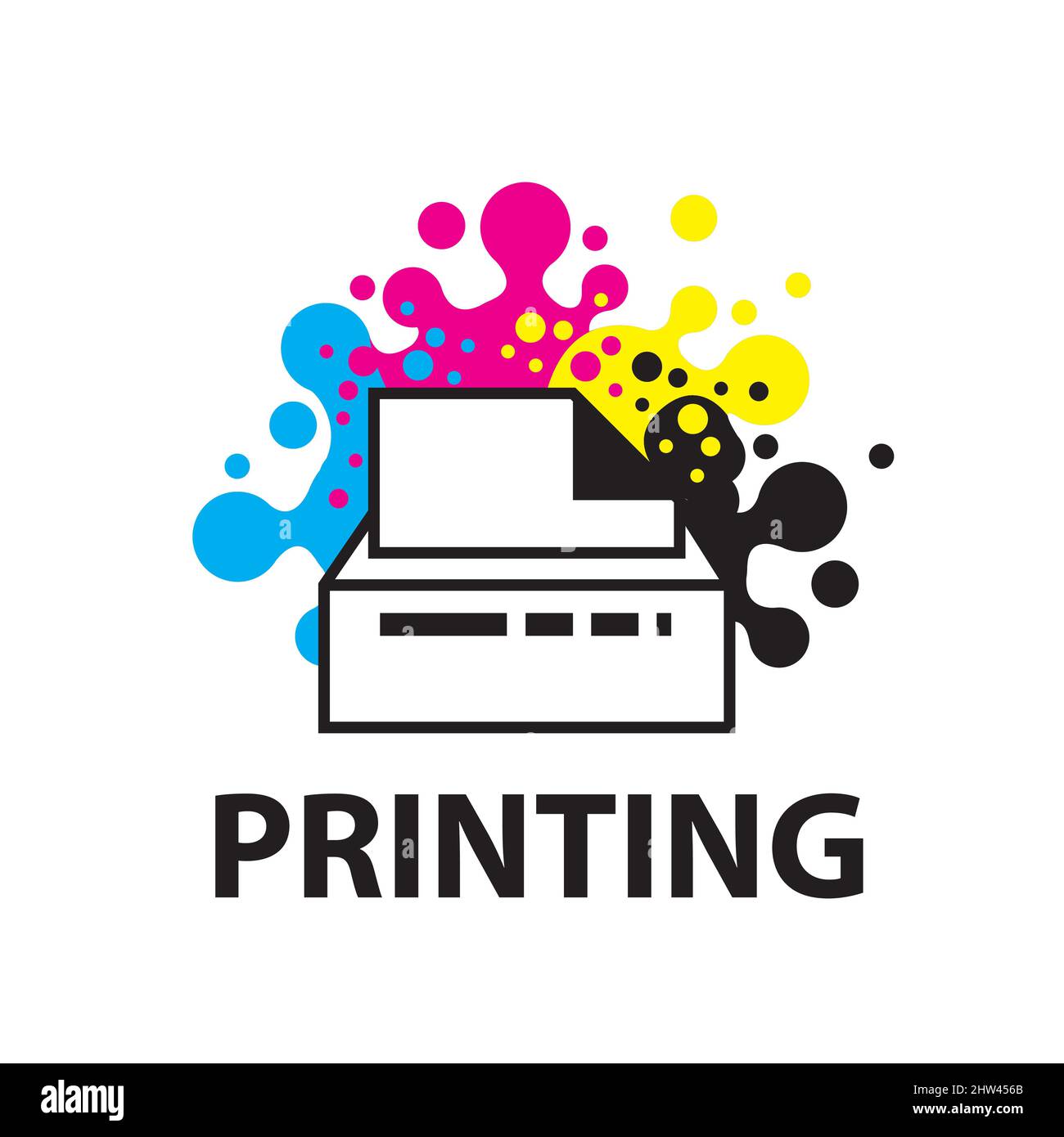 Vector logo of the printing house, photocopies Stock Vector