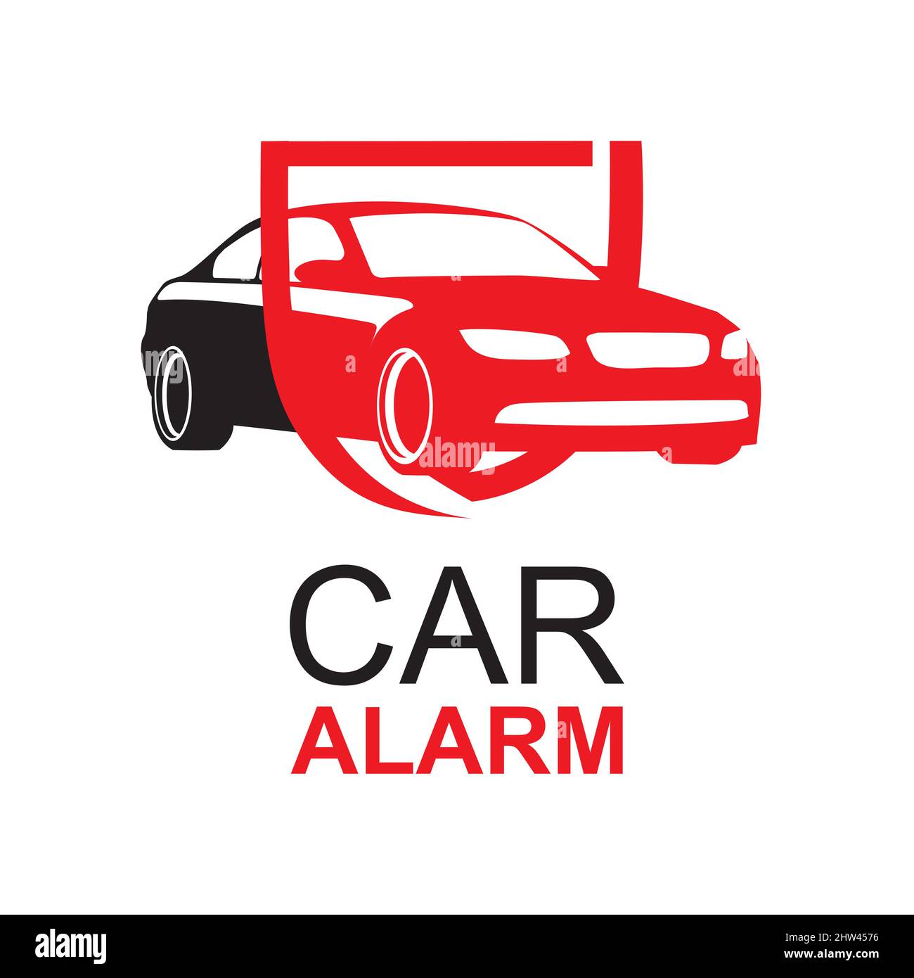 vector logo of the car alarm installation service Stock Vector Image