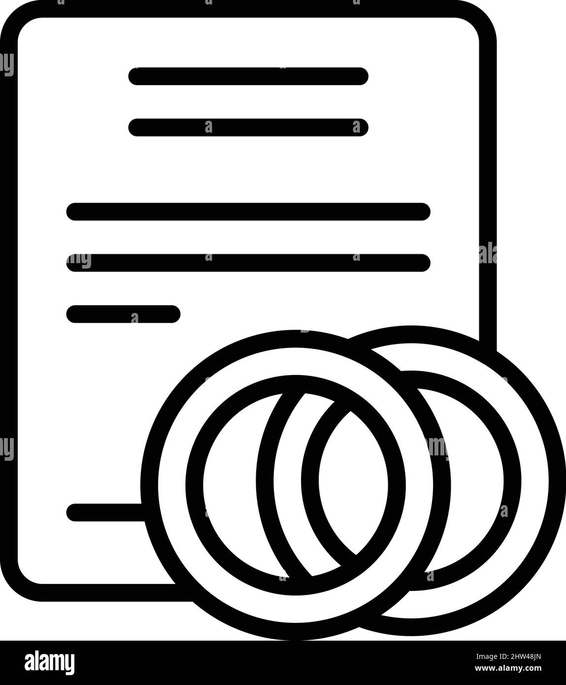 Wedding rings icon outline vector. Event service. Ceremony party Stock ...