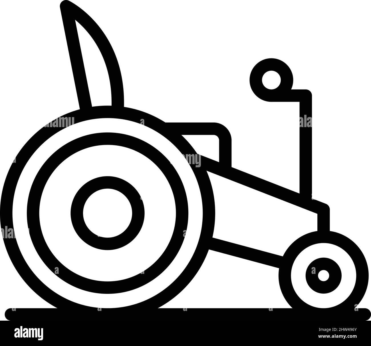 Electric wheelchair care icon outline vector. Power drive. Motor