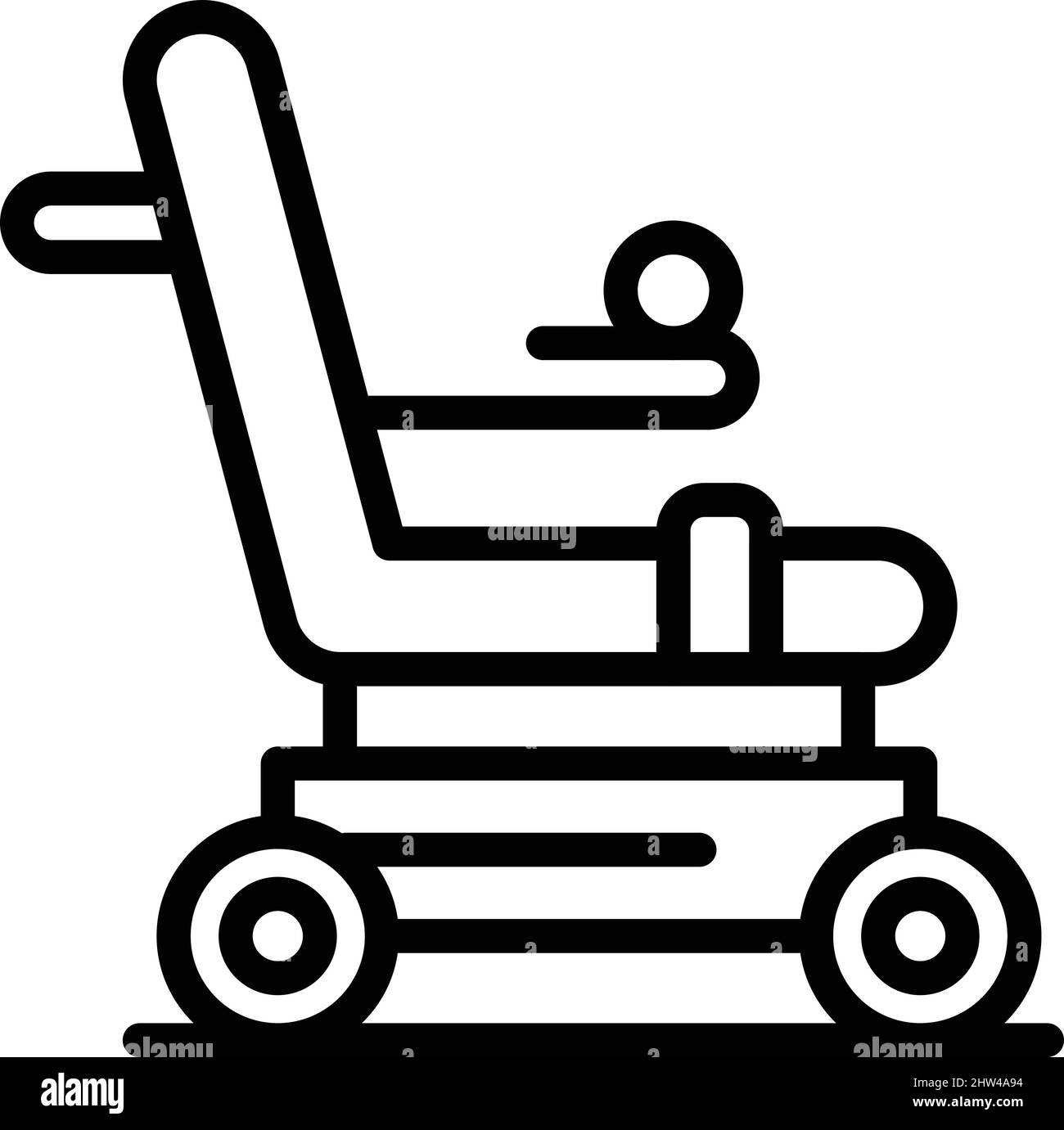 Disabled electric wheelchair icon outline vector. Scooter chair