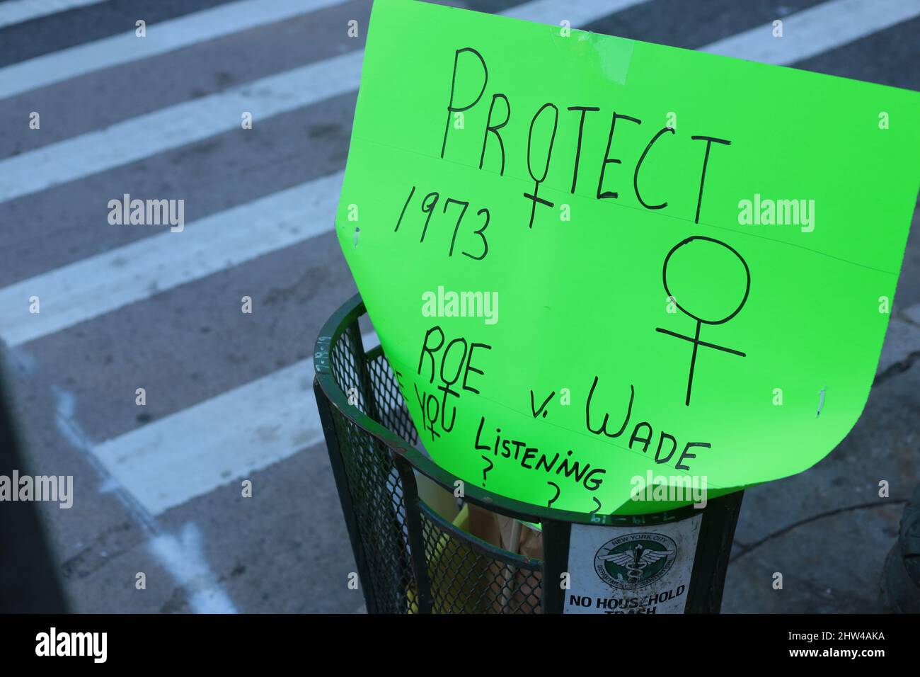 Womens right protest in New York City to stop banning of abortions . Stock Photo