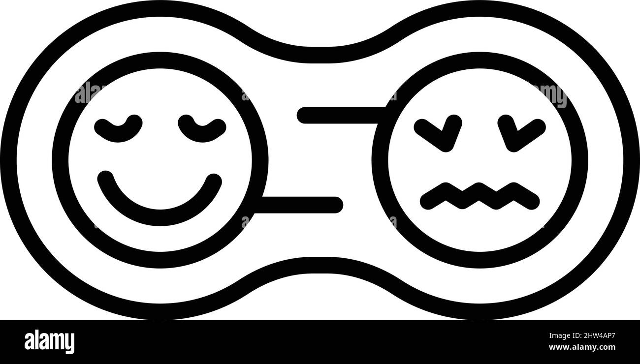 Emoji health icon outline vector. Brain mental. Mind training Stock