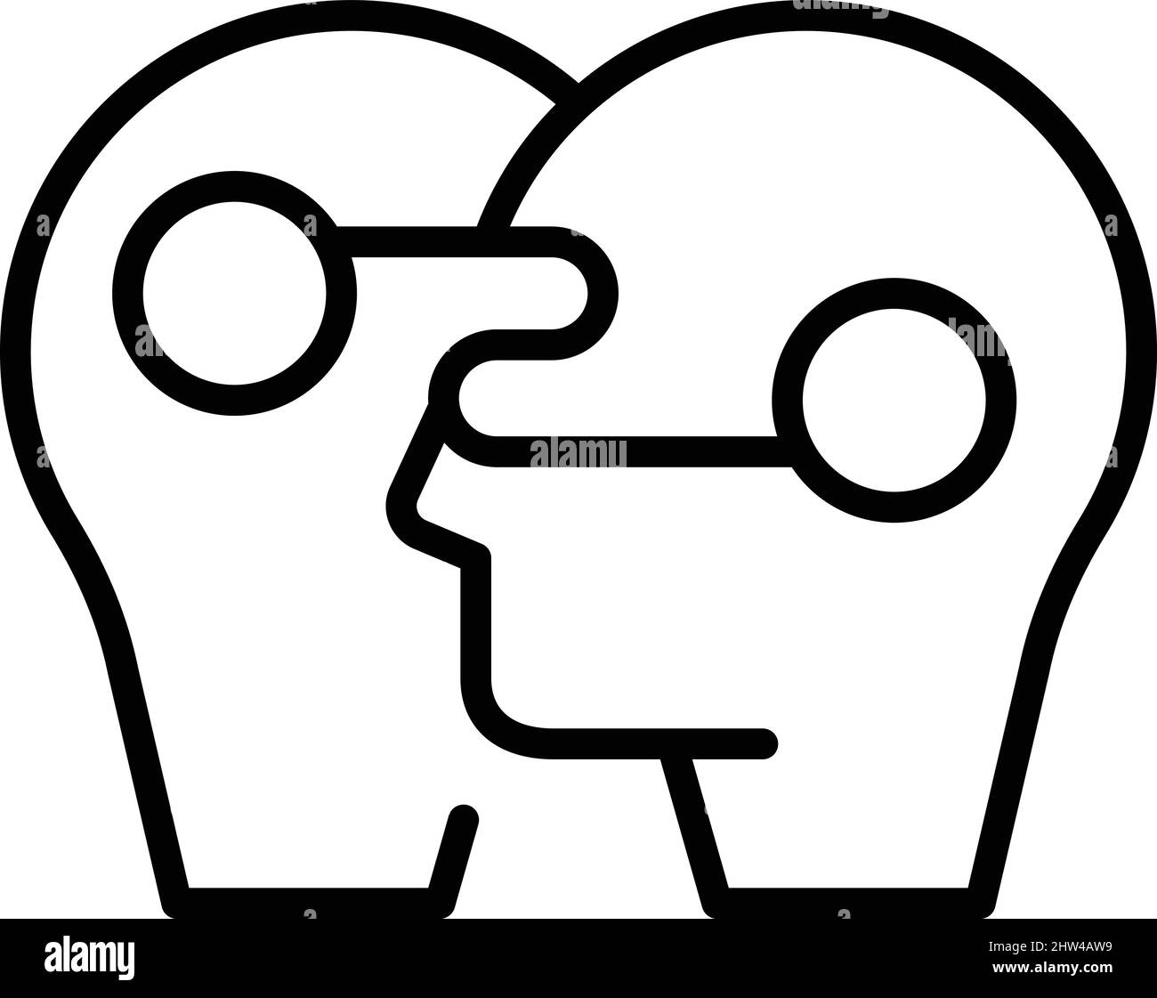 Head work icon outline vector. Mental intelligence. Health mind Stock ...