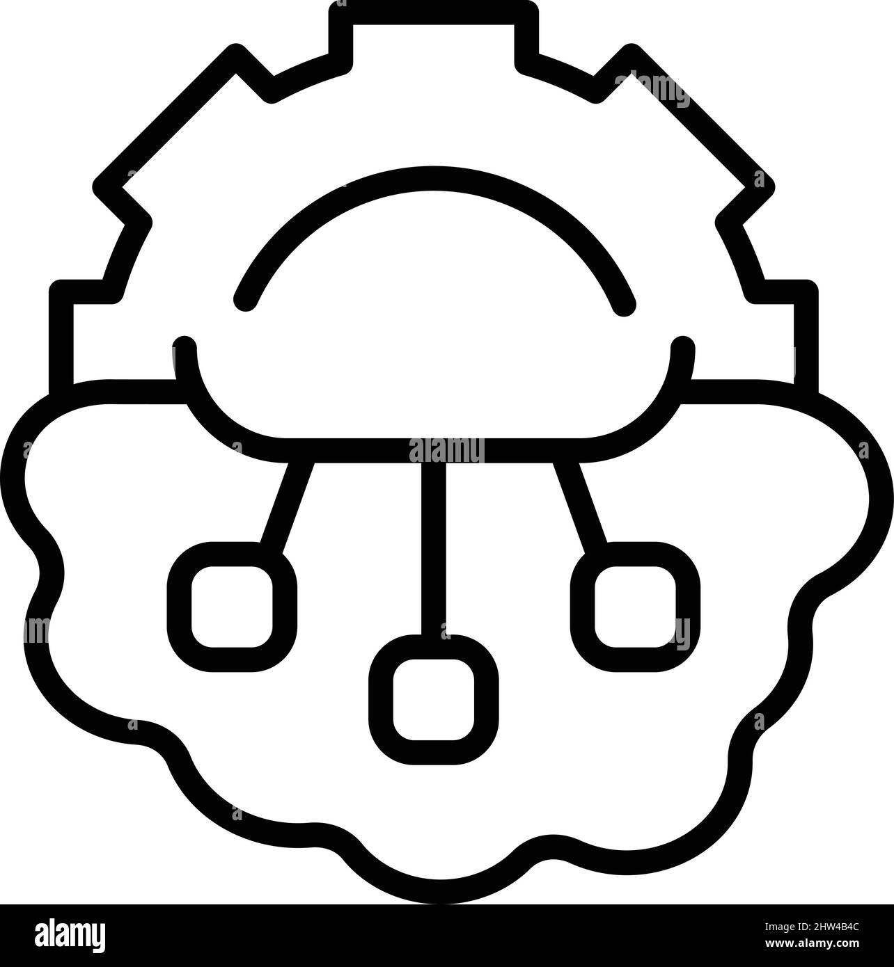 Gear mental icon outline vector. Skill head. Brain emotion Stock Vector ...