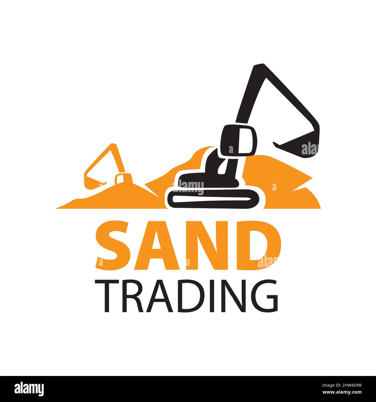 Vector logo of sand mining and trading Stock Vector