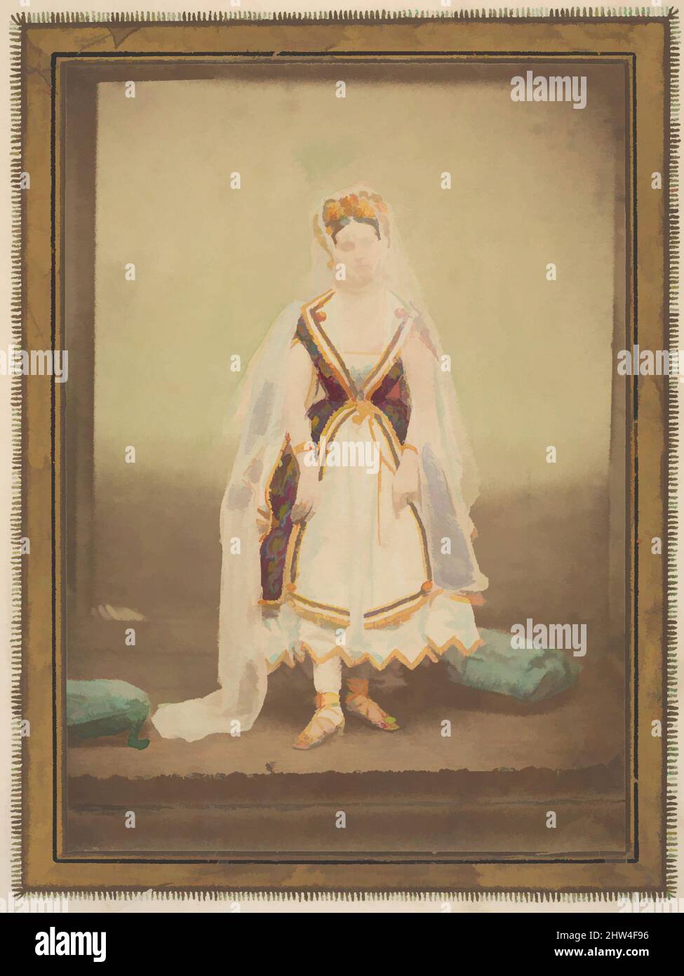 Art inspired by La Comtesse in robe de piqué‚ or as Judith (?), 1860s, Albumen silver print from glass negative with applied color, 12.3 x 8.7 cm (4 13/16 x 3 7/16 in.), Photographs, Pierre-Louis Pierson (French, 1822–1913, Classic works modernized by Artotop with a splash of modernity. Shapes, color and value, eye-catching visual impact on art. Emotions through freedom of artworks in a contemporary way. A timeless message pursuing a wildly creative new direction. Artists turning to the digital medium and creating the Artotop NFT Stock Photo