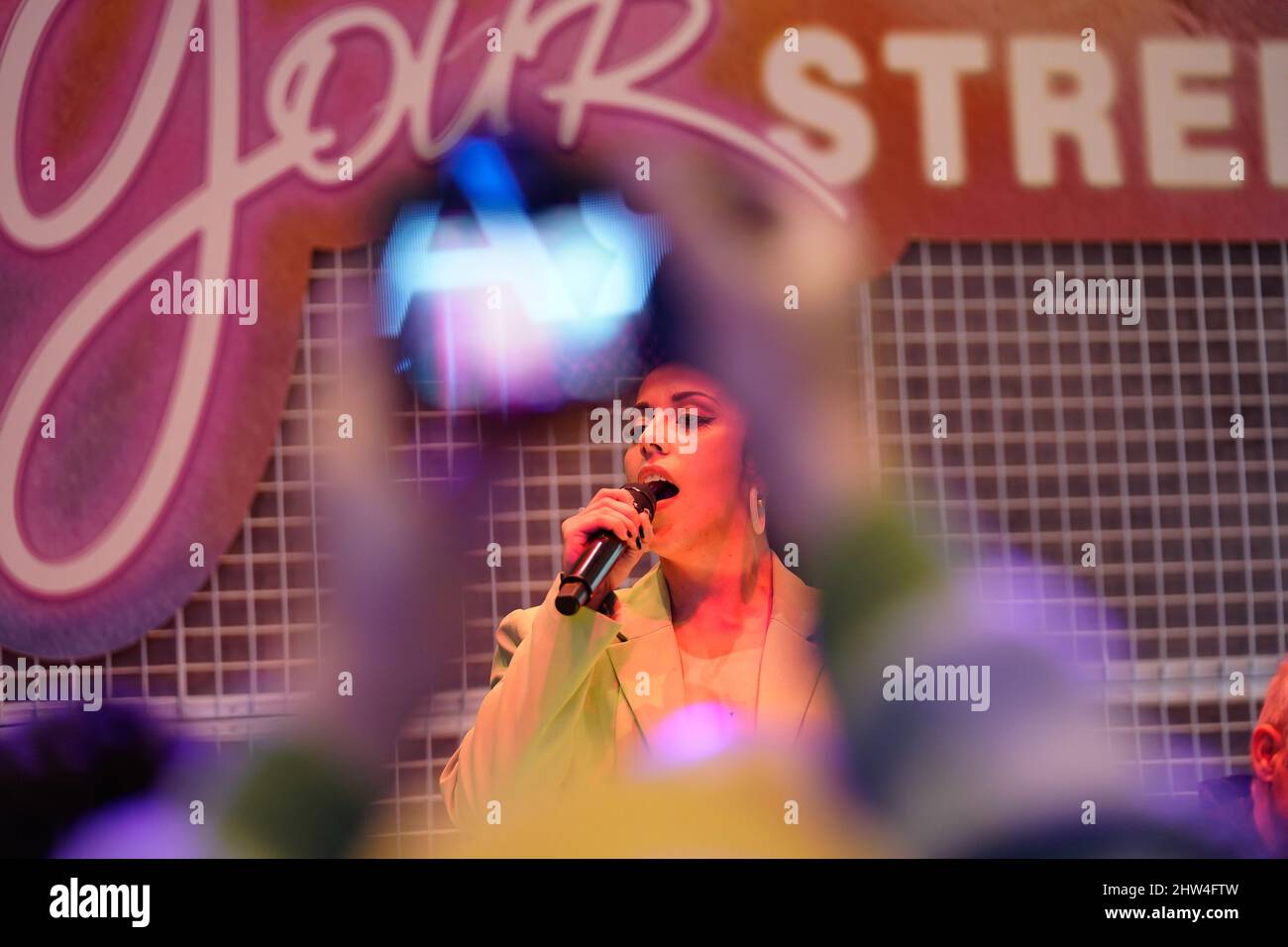 Lisbon, Portugal. 03rd Mar, 2022. Sara Correia, singer attends the presentation of Rock Your Street of Rock In Rio Lisbon 2022 in Lisbon. (Photo by Bruno de Carvalho/SOPA Images/Sipa USA) Credit: Sipa USA/Alamy Live News Stock Photo