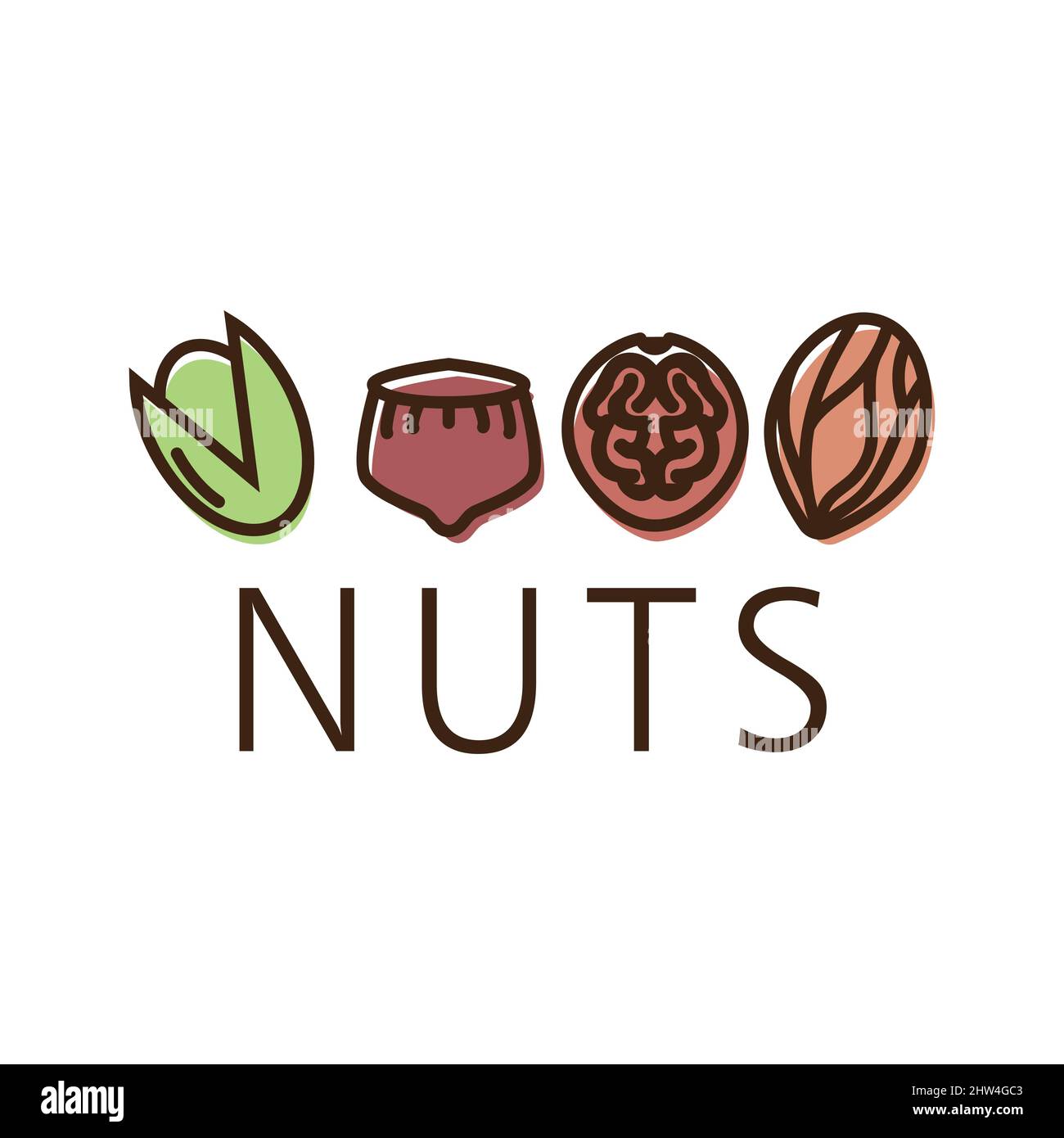 Vector logo of the nuts and dried fruits store Stock Vector Image & Art