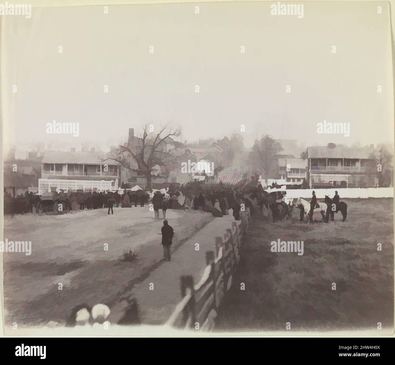 Art inspired by Procession of Troops and Civilians on Way to Dedication of Soldiers' National Cemetery, Gettysburg, Pennsylvania, November 19, 1863, Albumen silver print from glass negative, Image: 17.6 × 20.8 cm (6 15/16 × 8 3/16 in.), Photographs, Isaac G. Tyson (American, 1833–1913, Classic works modernized by Artotop with a splash of modernity. Shapes, color and value, eye-catching visual impact on art. Emotions through freedom of artworks in a contemporary way. A timeless message pursuing a wildly creative new direction. Artists turning to the digital medium and creating the Artotop NFT Stock Photo