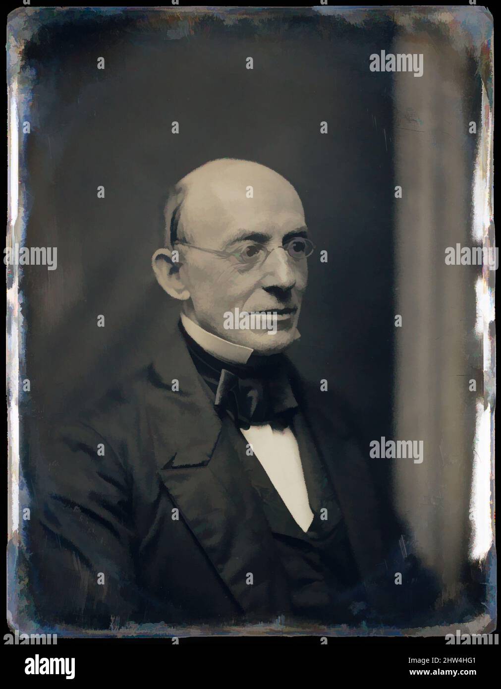 Art inspired by William Lloyd Garrison, ca. 1850, Daguerreotype, 14.0 x 10.8 cm (5 1/2 x 4 1/4 in.), Photographs, Albert Sands Southworth (American, West Fairlee, Vermont 1811–1894 Charlestown, Massachusetts), Josiah Johnson Hawes (American, Wayland, Massachusetts 1808–1901 Crawford, Classic works modernized by Artotop with a splash of modernity. Shapes, color and value, eye-catching visual impact on art. Emotions through freedom of artworks in a contemporary way. A timeless message pursuing a wildly creative new direction. Artists turning to the digital medium and creating the Artotop NFT Stock Photo