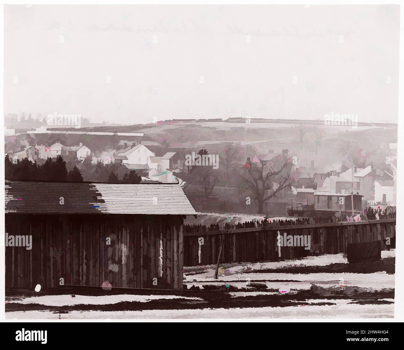 Art inspired by Pontoon Bridge at Deep Bottom, James River, 1864, Albumen silver print from glass negative, Photographs, Andrew Joseph Russell (American, 1830–1902, Classic works modernized by Artotop with a splash of modernity. Shapes, color and value, eye-catching visual impact on art. Emotions through freedom of artworks in a contemporary way. A timeless message pursuing a wildly creative new direction. Artists turning to the digital medium and creating the Artotop NFT Stock Photo