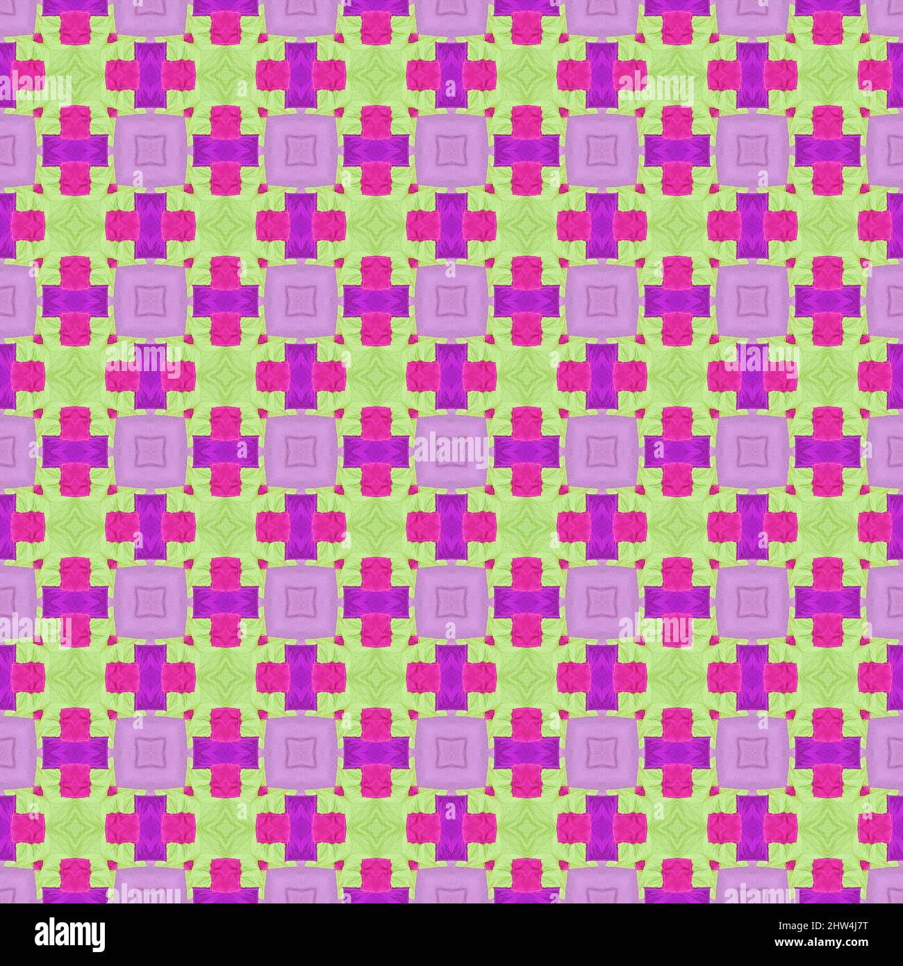 Abstract kaleidoscope or endless pattern made from fabric for background used. Stock Photo