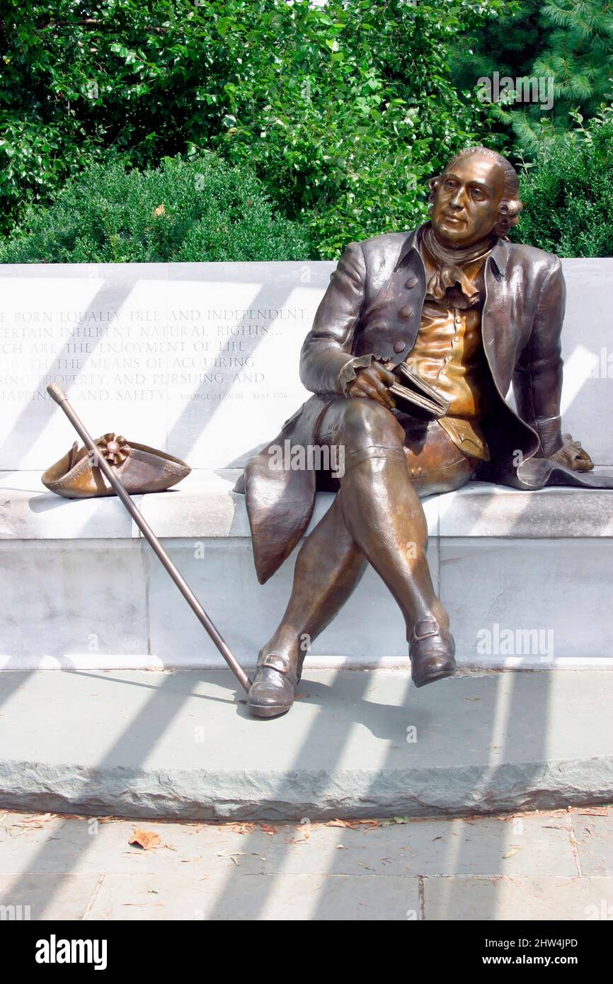 George Mason Statue and Memorial - Washington DC, USA. Stock Photo