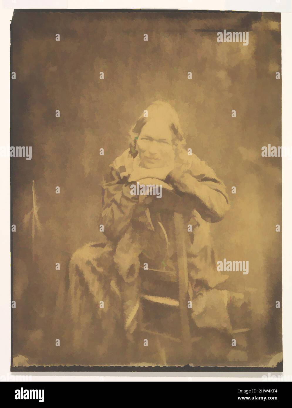 Art inspired by Henriette-Reneé Patu, ca. 1845, Waxed salted paper print from paper negative, Image: 6 7/8 × 5 3/16 in. (17.5 × 13.2 cm), Photographs, Louis-Adolphe Humbert de Molard (French, Paris 1800–1874, Classic works modernized by Artotop with a splash of modernity. Shapes, color and value, eye-catching visual impact on art. Emotions through freedom of artworks in a contemporary way. A timeless message pursuing a wildly creative new direction. Artists turning to the digital medium and creating the Artotop NFT Stock Photo