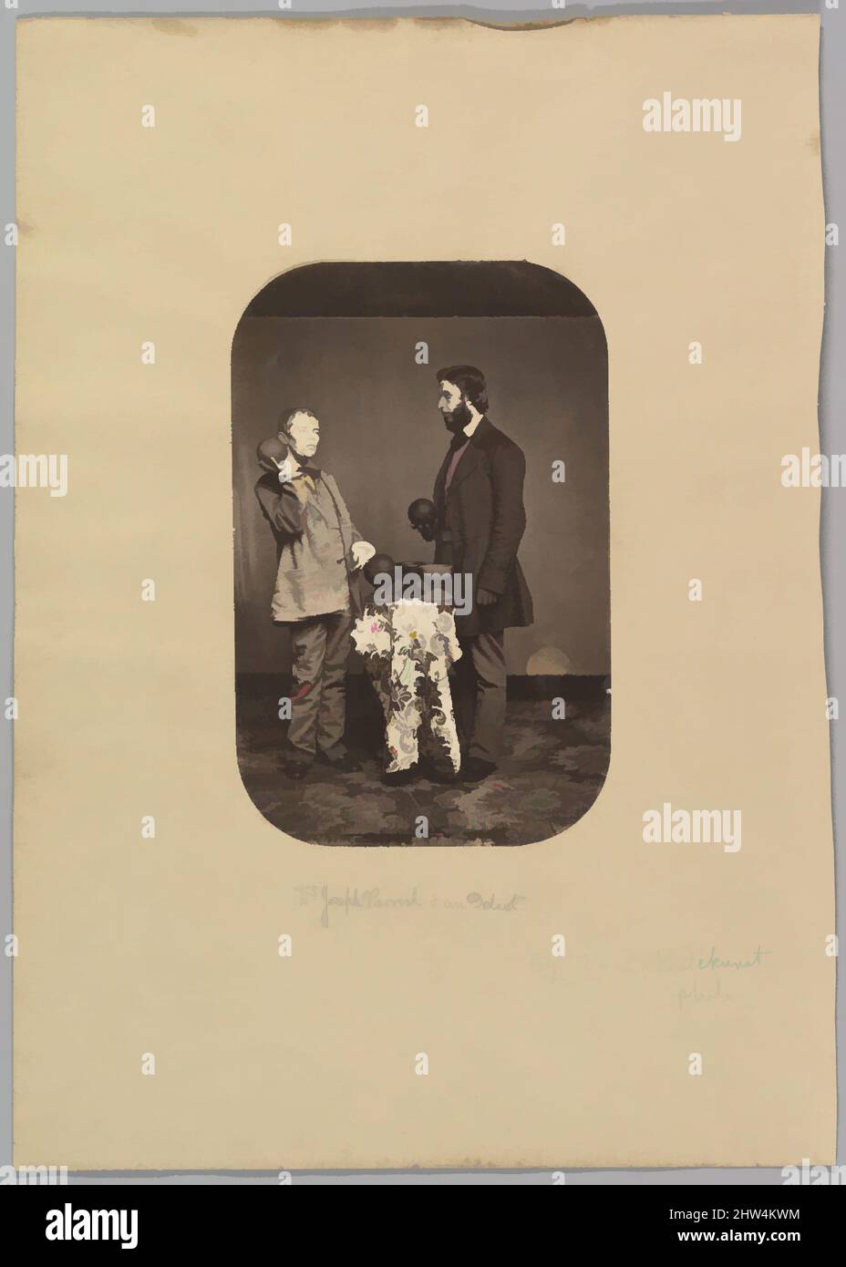 Art inspired by Dr. Joseph Parrish and an Idiot, ca. 1858, Albumen silver print from glass negative, Image: 7 5/16 × 4 3/4 in. (18.6 × 12 cm); (a), Photographs, Frederick Gutekunst (American, born Germany, 1832–1917, Classic works modernized by Artotop with a splash of modernity. Shapes, color and value, eye-catching visual impact on art. Emotions through freedom of artworks in a contemporary way. A timeless message pursuing a wildly creative new direction. Artists turning to the digital medium and creating the Artotop NFT Stock Photo