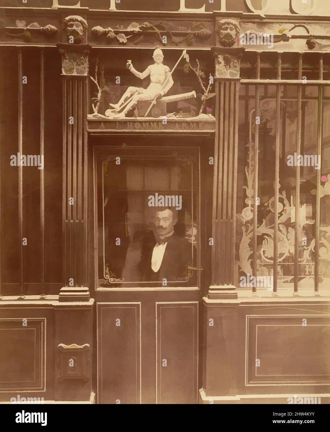 Art inspired by Cabaret de l'Homme Armé, 25 rue des Blancs-Manteaux, 1900,  Albumen silver print from glass negative, Image: 21.3 x 17.4 cm (8 3/8 x 6  7/8 in.), Photographs, Eugène Atget (