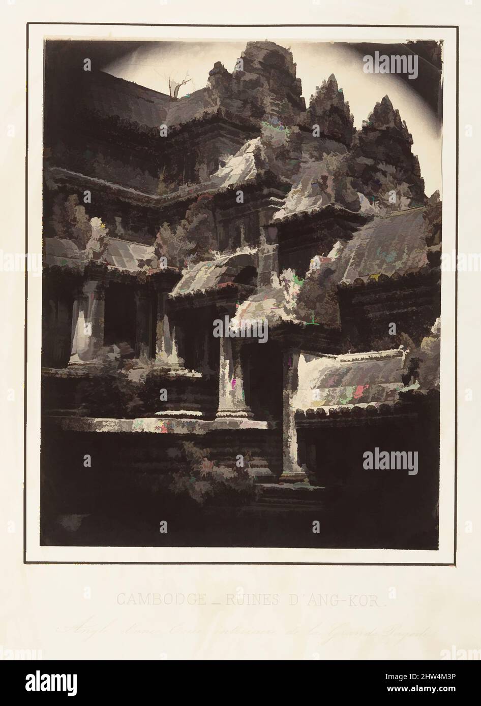 Art inspired by Angle d'Une Cour Intérieure de la Grande Pagode, 1866, Albumen silver print from glass negative, 22.7 x 17.7cm (8 15/16 x 6 15/16in.), Photographs, Emile Gsell (French, Sainte-Marie-aux-Mines 1838–1879 Vietnam), The conquest of Saigon in 1859 by Admiral Rigault de, Classic works modernized by Artotop with a splash of modernity. Shapes, color and value, eye-catching visual impact on art. Emotions through freedom of artworks in a contemporary way. A timeless message pursuing a wildly creative new direction. Artists turning to the digital medium and creating the Artotop NFT Stock Photo