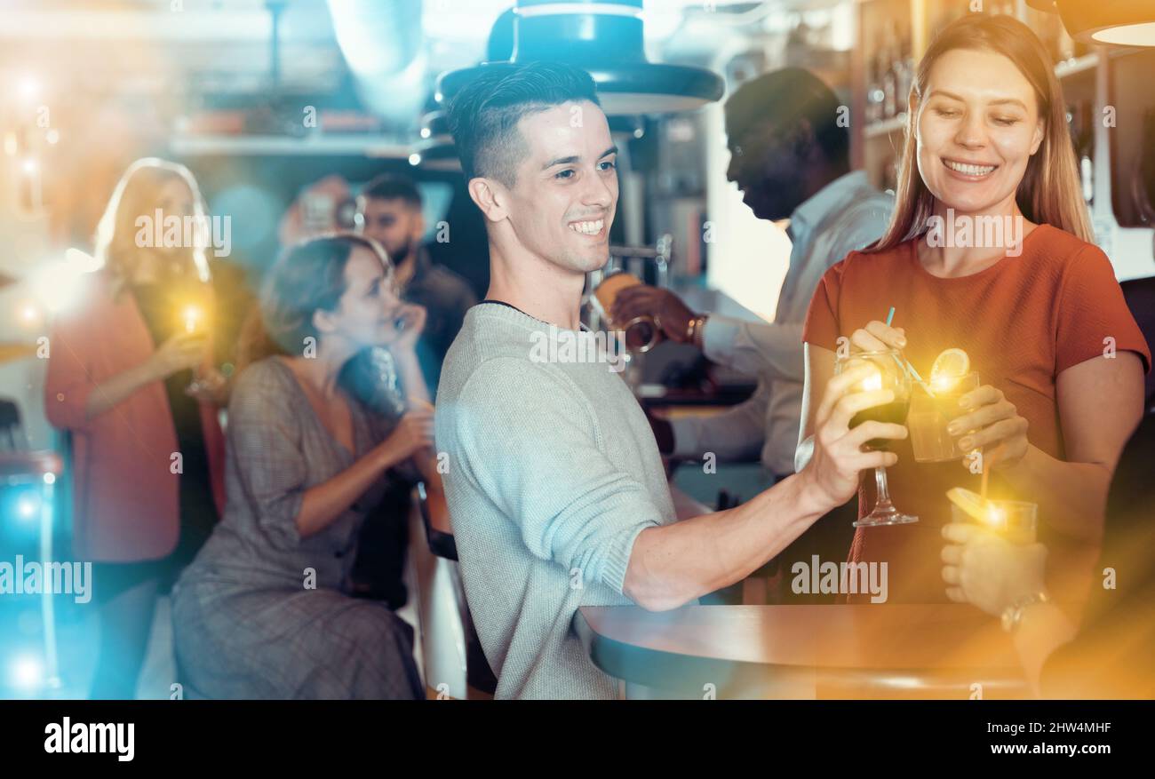 Cheerful woman man joying hi-res stock photography and images - Alamy