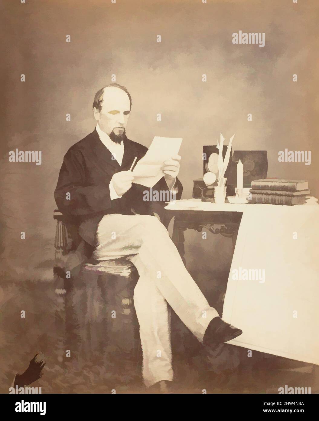Art inspired by The Earl Canning, K.G., K.S.I., G.C.B., Calcutta, 1858–61, Albumen silver print from glass negative, Image: 26.5 x 21.7 cm (10 7/16 x 8 9/16 in.), Photographs, Bourne and Shephard, Samuel Bourne (British, 1834–1912), Charles Shepherd (British, Classic works modernized by Artotop with a splash of modernity. Shapes, color and value, eye-catching visual impact on art. Emotions through freedom of artworks in a contemporary way. A timeless message pursuing a wildly creative new direction. Artists turning to the digital medium and creating the Artotop NFT Stock Photo