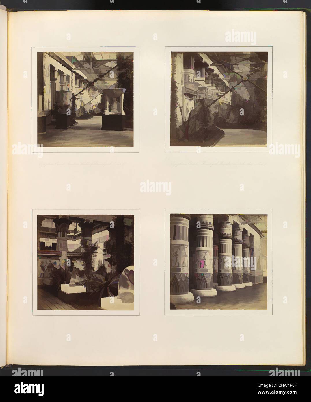 Art inspired by Egyptian Court, Eastern Wall of Principal Court; Egyptian Court, Principal Facade towards the Nave; Lions in the Egyptian Court; Colonnade Adorned with Egyptian Paintings, ca. 1859, Albumen silver print from glass negative, 7.9 x 8.1 cm (3 1/8 x 3 3/16 in.), each, Classic works modernized by Artotop with a splash of modernity. Shapes, color and value, eye-catching visual impact on art. Emotions through freedom of artworks in a contemporary way. A timeless message pursuing a wildly creative new direction. Artists turning to the digital medium and creating the Artotop NFT Stock Photo