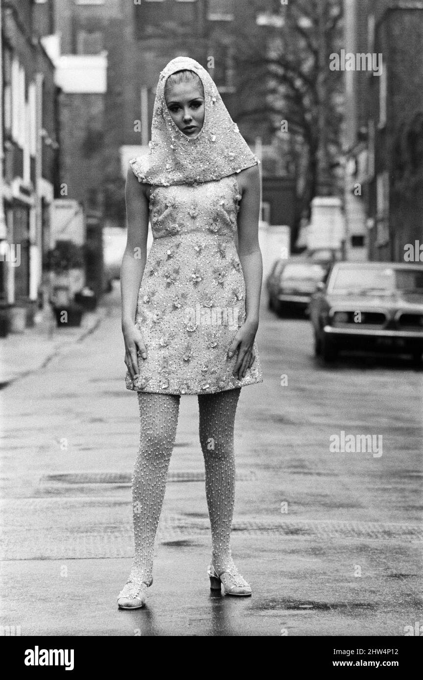 Fashion mini dress 1967 Black and White Stock Photos & Images - Alamy