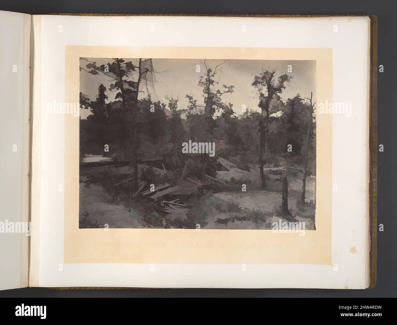 Art inspired by Battle Field of Atlanta, Georgia, July 22nd 1864 No. 1, 1860s, Albumen silver print from glass negative, Photographs, George N. Barnard (American, 1819–1902, Classic works modernized by Artotop with a splash of modernity. Shapes, color and value, eye-catching visual impact on art. Emotions through freedom of artworks in a contemporary way. A timeless message pursuing a wildly creative new direction. Artists turning to the digital medium and creating the Artotop NFT Stock Photo