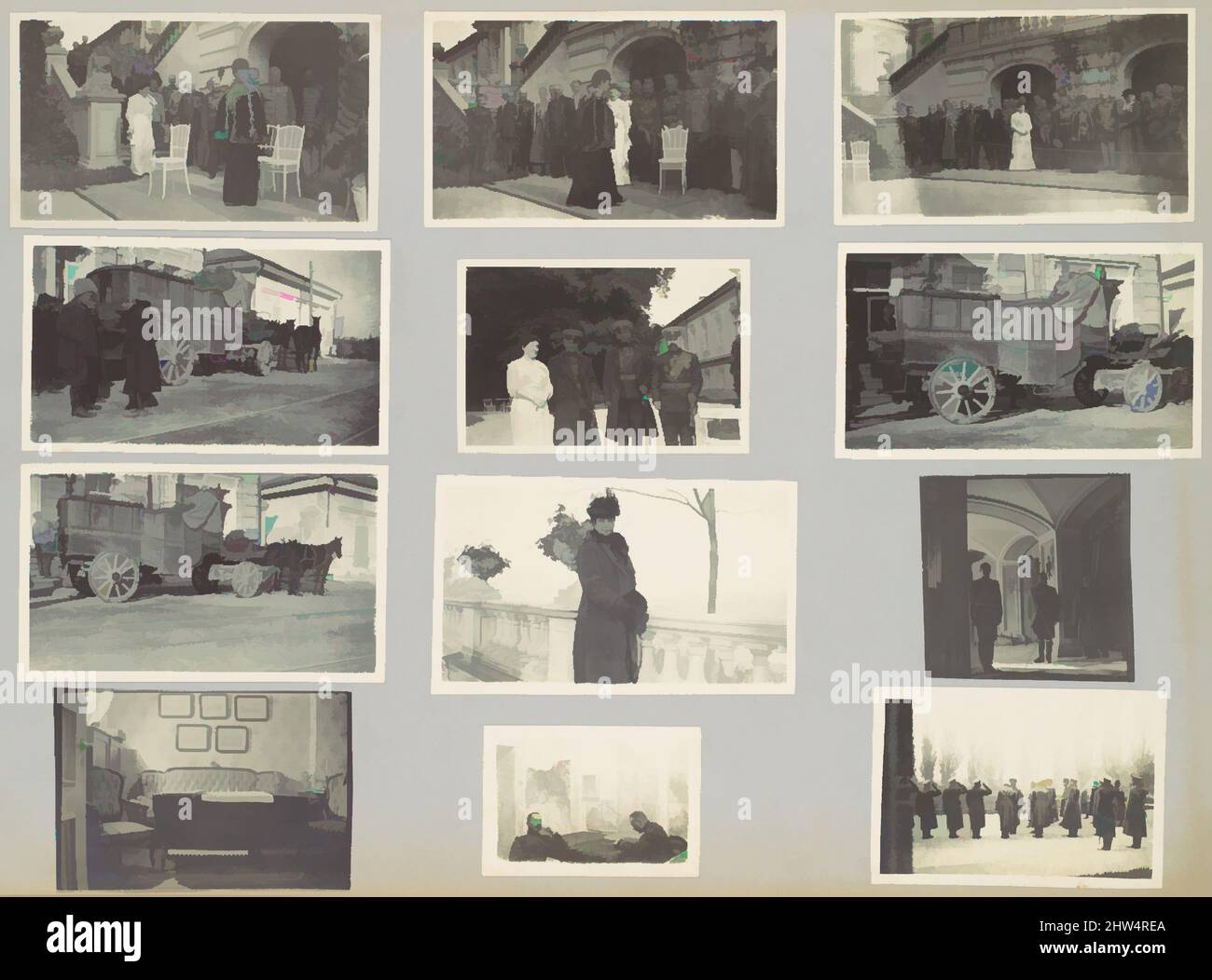 Art inspired by Personal Travel Album Made by the Dowager Empress Maria Feoderovna Showing Events in the Daily Life of the Russian Imperial Family, 1916, Gelatin silver prints; photomechanical prints, 29.5 x 42.2 x 5.7cm (11 5/8 x 16 5/8 x 2 1/4in.) each, Dowager Empress Maria, Classic works modernized by Artotop with a splash of modernity. Shapes, color and value, eye-catching visual impact on art. Emotions through freedom of artworks in a contemporary way. A timeless message pursuing a wildly creative new direction. Artists turning to the digital medium and creating the Artotop NFT Stock Photo