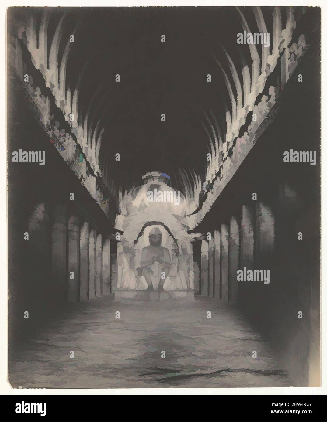 Art inspired by Sutar ka Jhopda Cave Interior, Ellora Caves, 1890–1900, Platinum print, Image: 27.8 x 22.8 cm (10 15/16 x 9 in.), Photographs, Alfred William Plâté (German (active Sri Lanka), ca. 1859 –1931 Linz), This beautifully printed and perfectly preserved print shows the most, Classic works modernized by Artotop with a splash of modernity. Shapes, color and value, eye-catching visual impact on art. Emotions through freedom of artworks in a contemporary way. A timeless message pursuing a wildly creative new direction. Artists turning to the digital medium and creating the Artotop NFT Stock Photo