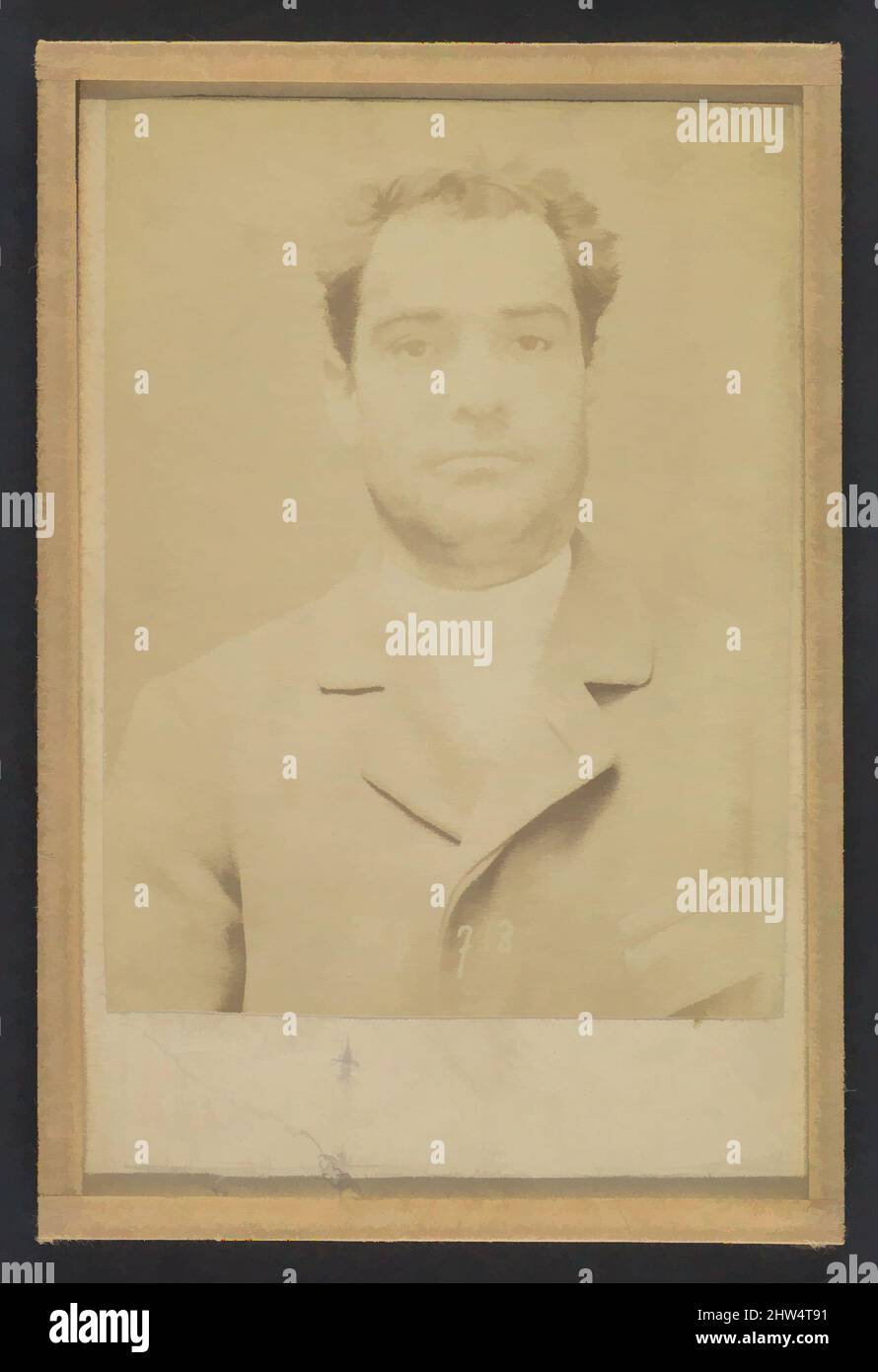 Art inspired by Dauriac. Henri, Georges. 36 ans, né à Memphis (USA). Agent d'affaires. Extortion de fonds. 22/12/94., 1894, Albumen silver print from glass negative, 10.5 x 7 x 0.5 cm (4 1/8 x 2 3/4 x 3/16 in.) each, Photographs, Alphonse Bertillon (French, 1853–1914), Born into a, Classic works modernized by Artotop with a splash of modernity. Shapes, color and value, eye-catching visual impact on art. Emotions through freedom of artworks in a contemporary way. A timeless message pursuing a wildly creative new direction. Artists turning to the digital medium and creating the Artotop NFT Stock Photo