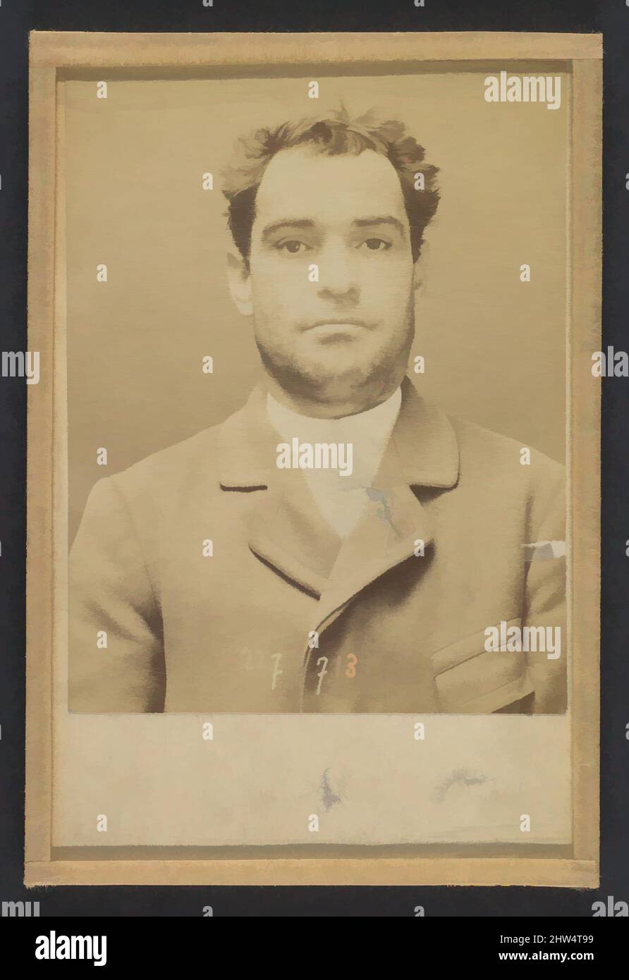 Art inspired by Dauriac. Henri, Georges. 36 ans, né à Memphis (USA). Agent d'affaires. Extortion de fonds. 22/12/94., 1894, Albumen silver print from glass negative, 10.5 x 7 x 0.5 cm (4 1/8 x 2 3/4 x 3/16 in.) each, Photographs, Alphonse Bertillon (French, 1853–1914), Born into a, Classic works modernized by Artotop with a splash of modernity. Shapes, color and value, eye-catching visual impact on art. Emotions through freedom of artworks in a contemporary way. A timeless message pursuing a wildly creative new direction. Artists turning to the digital medium and creating the Artotop NFT Stock Photo