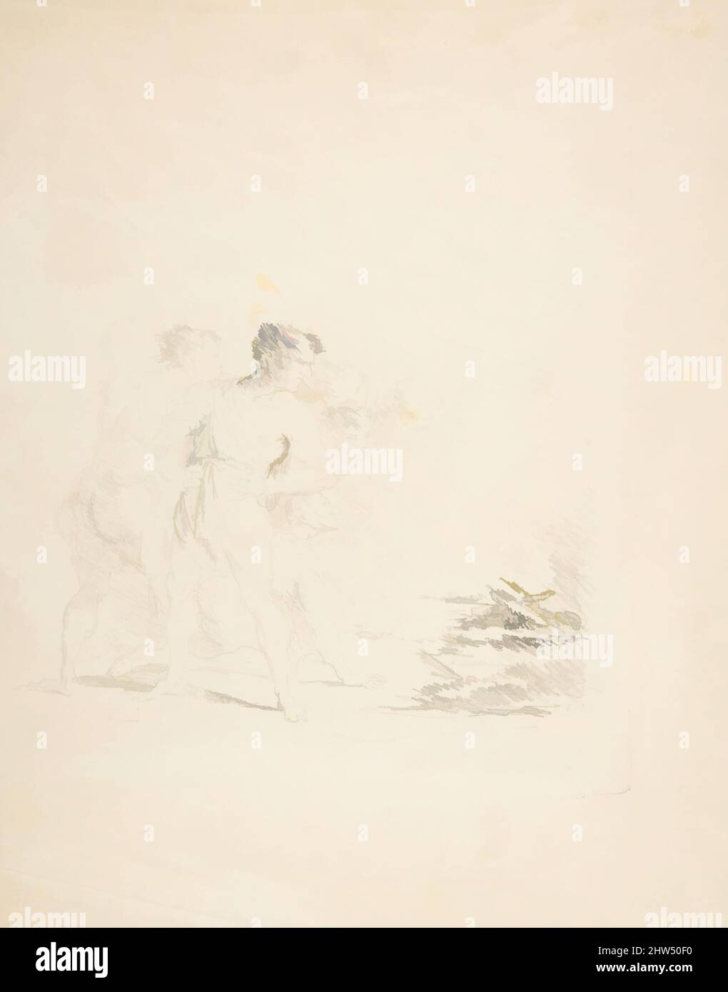 Art inspired by Men Spitting at a Fire, n.d., Lithograph, Sheet: 4 3/4 x 6 11/16 in. (11.99 x 16.99cm), Prints, Formerly attributed to Goya (Francisco de Goya y Lucientes) (Spanish, Fuendetodos 1746–1828 Bordeaux, Classic works modernized by Artotop with a splash of modernity. Shapes, color and value, eye-catching visual impact on art. Emotions through freedom of artworks in a contemporary way. A timeless message pursuing a wildly creative new direction. Artists turning to the digital medium and creating the Artotop NFT Stock Photo