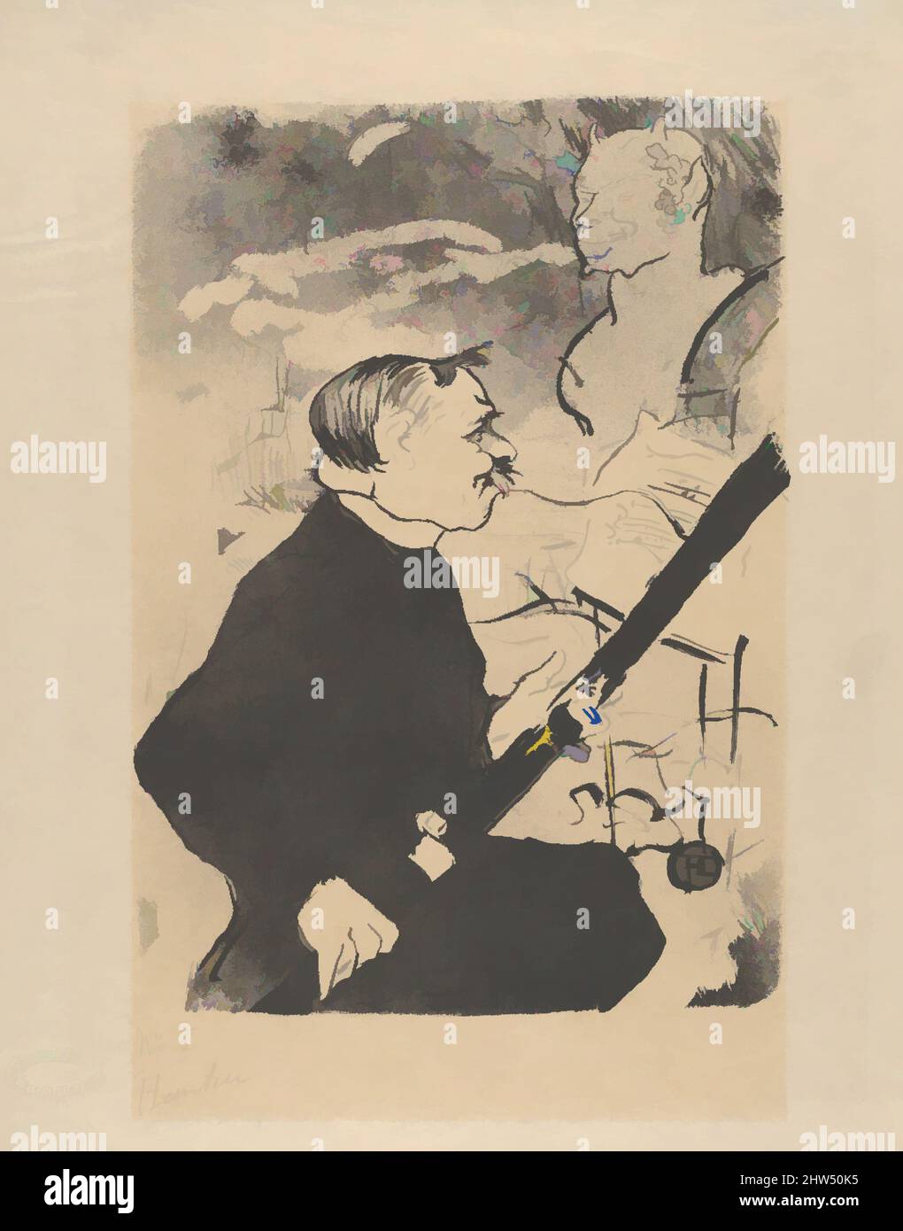 Art inspired by For You! (from Les Vieilles Histoires), 1893, Lithograph on imitation japan paper; only state, Sheet: 14 3/16 × 10 5/8 in. (36 × 27 cm), Prints, Henri de Toulouse-Lautrec (French, Albi 1864–1901 Saint-André-du-Bois, Classic works modernized by Artotop with a splash of modernity. Shapes, color and value, eye-catching visual impact on art. Emotions through freedom of artworks in a contemporary way. A timeless message pursuing a wildly creative new direction. Artists turning to the digital medium and creating the Artotop NFT Stock Photo