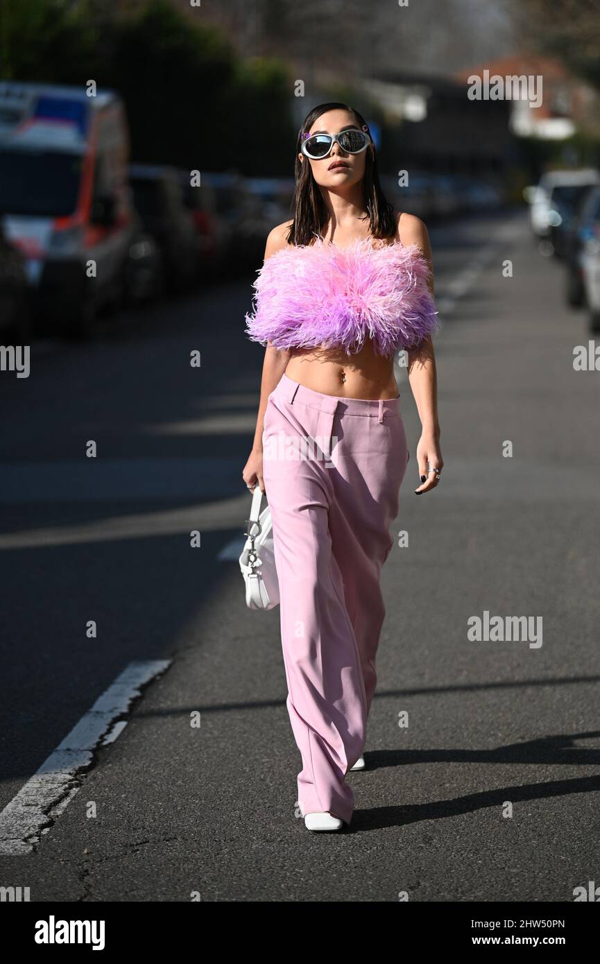 Karina Nigay outside Missoni fashion show during the Milan Fashion Week