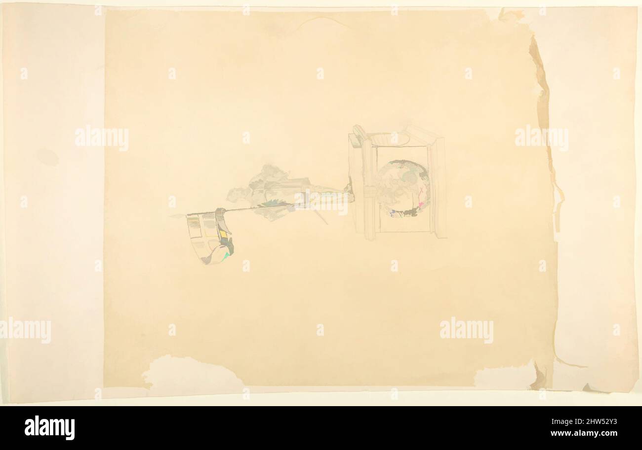 Pencil on tracing paper mounted on wove paper hires stock photography