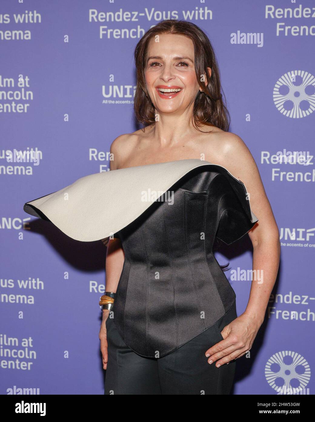 New York, NY, USA. 3rd Mar, 2022. Juliette Binoche at arrivals for Rendez-Vous With French Cinema's Opening Night with Claire Denis's FIRE, Film at Lincoln Center - Walter Reade Theater, New York, NY March 3, 2022. Credit: CJ Rivera/Everett Collection/Alamy Live News Stock Photo