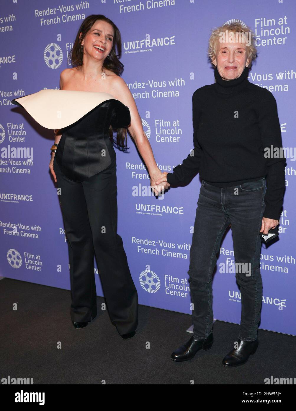 New York, NY, USA. 3rd Mar, 2022. Juliette Binoche, Claire Denis at arrivals for Rendez-Vous With French Cinema's Opening Night with Claire Denis's FIRE, Film at Lincoln Center - Walter Reade Theater, New York, NY March 3, 2022. Credit: CJ Rivera/Everett Collection/Alamy Live News Stock Photo