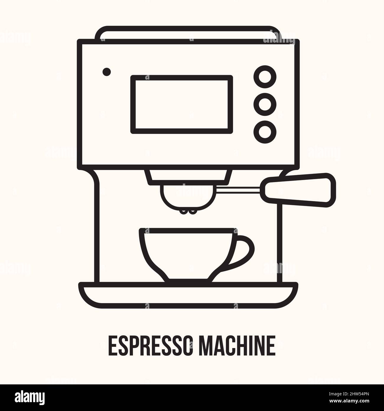 Coffee machine. Coffee Production. Minimal Infographic icon. Espresso