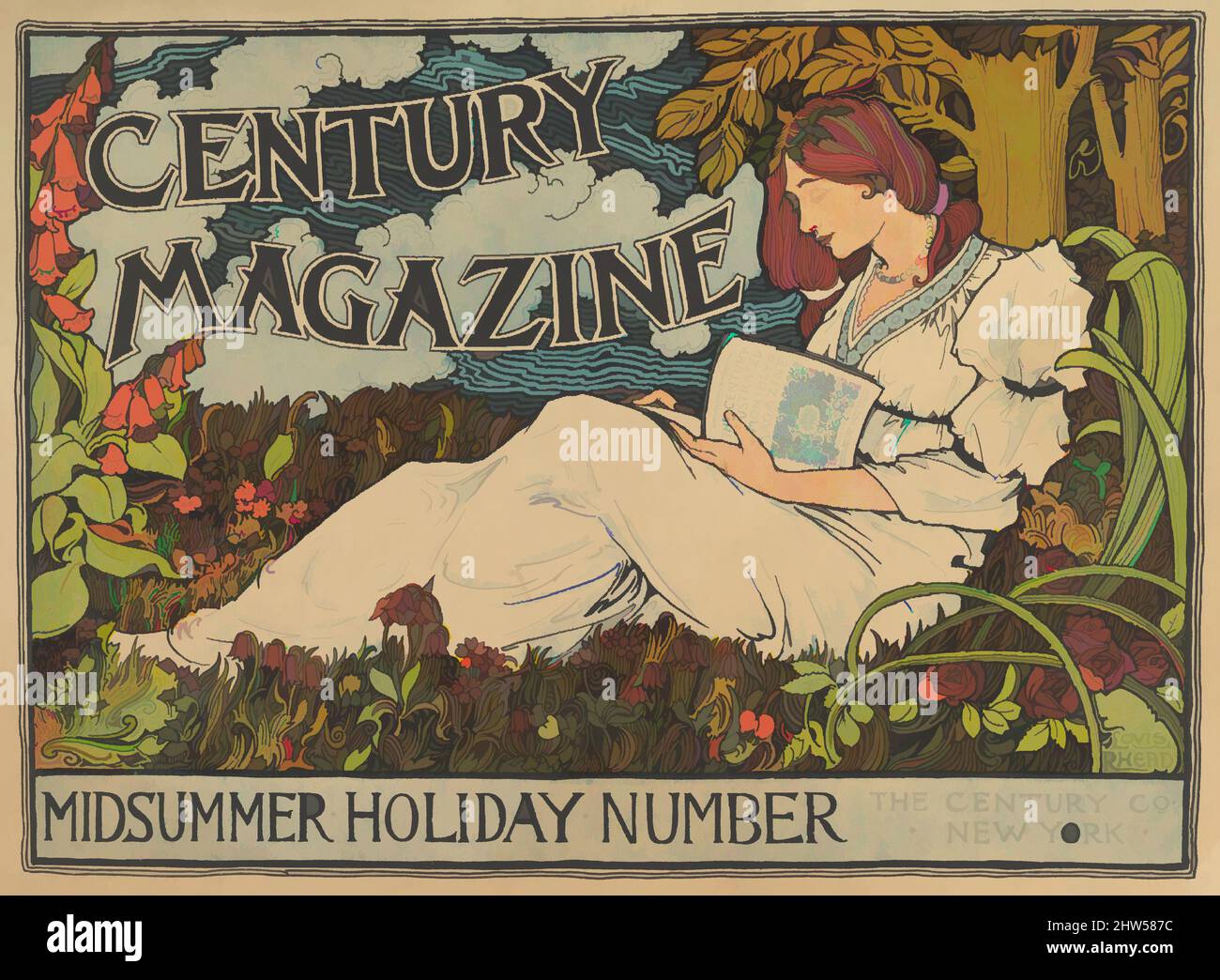 Art inspired by Century Magazine: Midsummer Holiday Number, 1894, Lithograph, Sheet: 14 1/4 × 19 5/16 in. (36.2 × 49.1 cm), Prints, Louis John Rhead (American, born England, 1857–1926, Classic works modernized by Artotop with a splash of modernity. Shapes, color and value, eye-catching visual impact on art. Emotions through freedom of artworks in a contemporary way. A timeless message pursuing a wildly creative new direction. Artists turning to the digital medium and creating the Artotop NFT Stock Photo