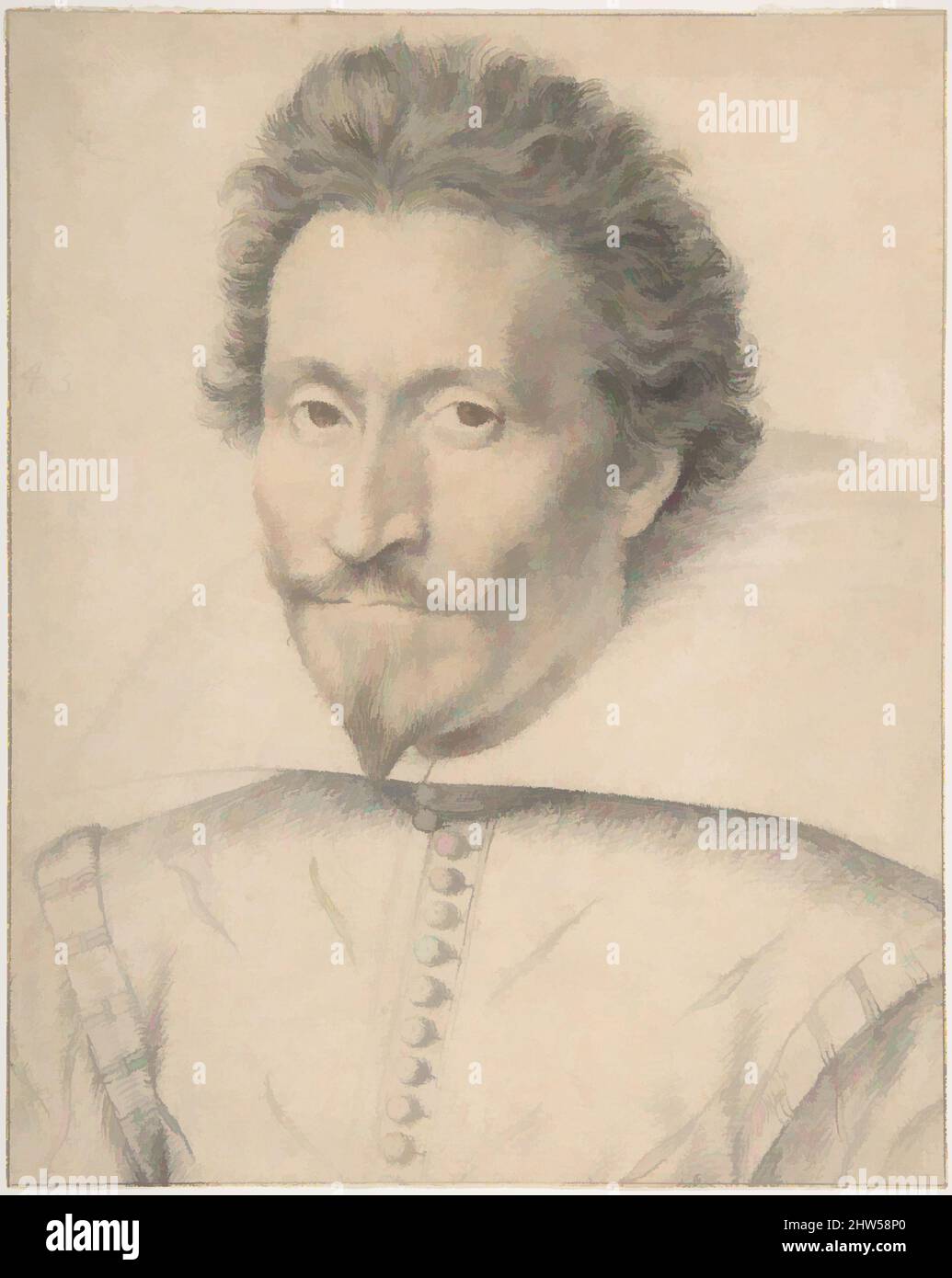 Art inspired by Portrait of a Man, Black and red chalk, heightened with white., 9 7/8 x 7 7/8 in. (25.2 x 20.1 cm), Drawings, Anonymous, French, 16th century, Classic works modernized by Artotop with a splash of modernity. Shapes, color and value, eye-catching visual impact on art. Emotions through freedom of artworks in a contemporary way. A timeless message pursuing a wildly creative new direction. Artists turning to the digital medium and creating the Artotop NFT Stock Photo