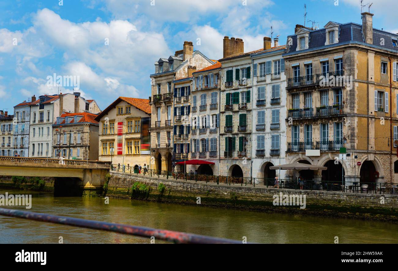 Cityscape of French city Bayonne Stock Photo Alamy