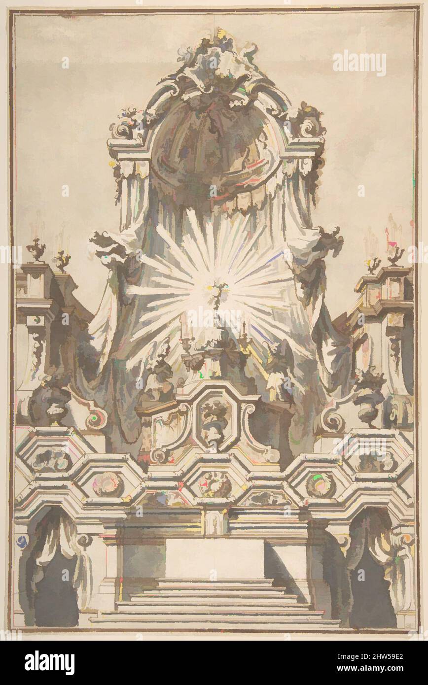 Art inspired by Framed Design for an Altar, ca. 1710–20, Pen and brown ...